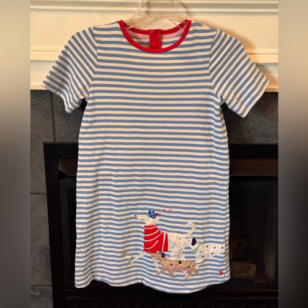 Joules Girls Rosalee Dogs Appliqué Dress